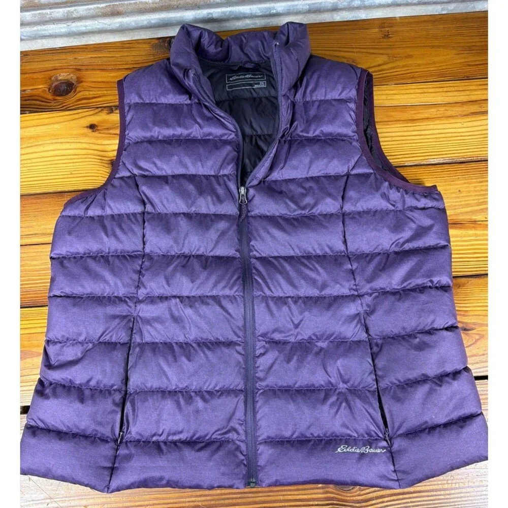Eddie Bauer Puffer Vest Womens XXL Purple EB650 Down PRISTINE!!